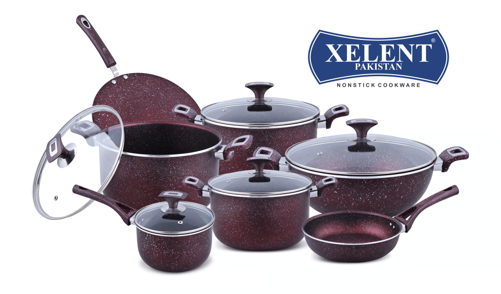 19-Piece Non-Stick Marble Coated Cookware Set